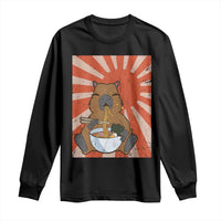Kawaii Capybara Ramen Long Sleeve Shirt Cute Capy Meme Japanese Noodles Lover