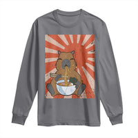 Kawaii Capybara Ramen Long Sleeve Shirt Cute Capy Meme Japanese Noodles Lover