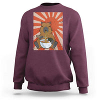 Kawaii Capybara Ramen Sweatshirt Cute Capy Meme Japanese Noodles Lover - Wonder Print Shop