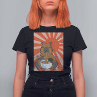 Kawaii Capybara Ramen T Shirt For Women Cute Capy Meme Japanese Noodles Lover - Wonder Print Shop