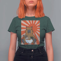 Kawaii Capybara Ramen T Shirt For Women Cute Capy Meme Japanese Noodles Lover - Wonder Print Shop