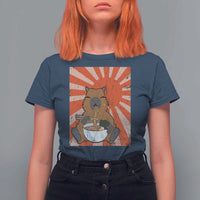Kawaii Capybara Ramen T Shirt For Women Cute Capy Meme Japanese Noodles Lover - Wonder Print Shop