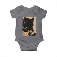 Kawaii Cat Eating Sushi Baby Onesie Japanese Anime Manga Otaku Retro Vintage Graphic