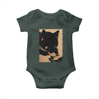 Kawaii Cat Eating Sushi Baby Onesie Japanese Anime Manga Otaku Retro Vintage Graphic