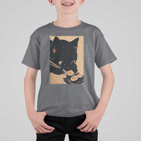 Kawaii Cat Eating Sushi T Shirt For Kid Japanese Anime Manga Otaku Retro Vintage Graphic - Wonder Print Shop