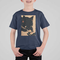 Kawaii Cat Eating Sushi T Shirt For Kid Japanese Anime Manga Otaku Retro Vintage Graphic - Wonder Print Shop