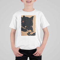 Kawaii Cat Eating Sushi T Shirt For Kid Japanese Anime Manga Otaku Retro Vintage Graphic - Wonder Print Shop