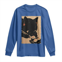 Kawaii Cat Eating Sushi Long Sleeve Shirt Japanese Anime Manga Otaku Retro Vintage Graphic