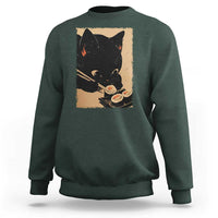 Kawaii Cat Eating Sushi Sweatshirt Japanese Anime Manga Otaku Retro Vintage Graphic - Wonder Print Shop