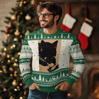 Kawaii Cat Eating Sushi Ugly Christmas Sweater Japanese Anime Manga Otaku Retro Vintage Graphic - Wonder Print Shop