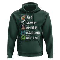 Eat Sleep Anime Gaming Repeat Hoodie Kawaii Otaku Gamer Manga Lover