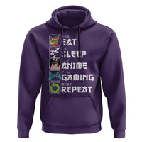Eat Sleep Anime Gaming Repeat Hoodie Kawaii Otaku Gamer Manga Lover