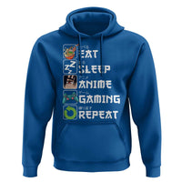 Eat Sleep Anime Gaming Repeat Hoodie Kawaii Otaku Gamer Manga Lover