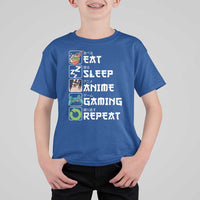 Eat Sleep Anime Gaming Repeat T Shirt For Kid Kawaii Otaku Gamer Manga Lover - Wonder Print Shop