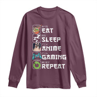 Eat Sleep Anime Gaming Repeat Long Sleeve Shirt Kawaii Otaku Gamer Manga Lover