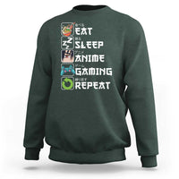 Eat Sleep Anime Gaming Repeat Sweatshirt Kawaii Otaku Gamer Manga Lover - Wonder Print Shop
