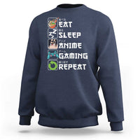 Eat Sleep Anime Gaming Repeat Sweatshirt Kawaii Otaku Gamer Manga Lover - Wonder Print Shop