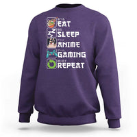 Eat Sleep Anime Gaming Repeat Sweatshirt Kawaii Otaku Gamer Manga Lover - Wonder Print Shop