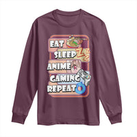 Eat Sleep Anime Gaming Repeat Long Sleeve Shirt Kawaii Otaku Manga Ramen Lover