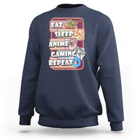 Eat Sleep Anime Gaming Repeat Sweatshirt Kawaii Otaku Manga Ramen Lover - Wonder Print Shop
