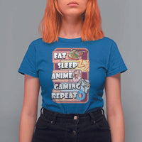Eat Sleep Anime Gaming Repeat T Shirt For Women Kawaii Otaku Manga Ramen Lover - Wonder Print Shop