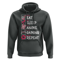 Eat Sleep Anime Gaming Repeat Hoodie Otaku Gamer Manga Lover Japanese Pop Culture