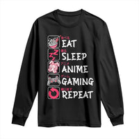 Eat Sleep Anime Gaming Repeat Long Sleeve Shirt Otaku Gamer Manga Lover Japanese Pop Culture