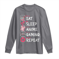 Eat Sleep Anime Gaming Repeat Long Sleeve Shirt Otaku Gamer Manga Lover Japanese Pop Culture