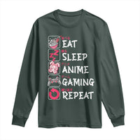 Eat Sleep Anime Gaming Repeat Long Sleeve Shirt Otaku Gamer Manga Lover Japanese Pop Culture
