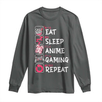 Eat Sleep Anime Gaming Repeat Long Sleeve Shirt Otaku Gamer Manga Lover Japanese Pop Culture