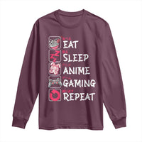 Eat Sleep Anime Gaming Repeat Long Sleeve Shirt Otaku Gamer Manga Lover Japanese Pop Culture