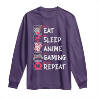 Eat Sleep Anime Gaming Repeat Long Sleeve Shirt Otaku Gamer Manga Lover Japanese Pop Culture