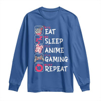 Eat Sleep Anime Gaming Repeat Long Sleeve Shirt Otaku Gamer Manga Lover Japanese Pop Culture