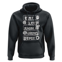 Eat Sleep Anime Gaming Repeat Hoodie Otaku Gamer Manga Lover