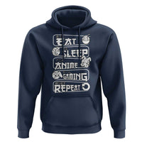Eat Sleep Anime Gaming Repeat Hoodie Otaku Gamer Manga Lover