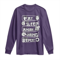 Eat Sleep Anime Gaming Repeat Long Sleeve Shirt Otaku Gamer Manga Lover