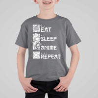 Eat Sleep Anime Repeat T Shirt For Kid Japan Otaku Manga Lover - Wonder Print Shop