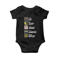 Eat Sleep Anime Gaming Repeat Baby Onesie Kawaii Otaku Gamer Manga Ramen Lover