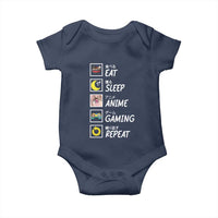 Eat Sleep Anime Gaming Repeat Baby Onesie Kawaii Otaku Gamer Manga Ramen Lover