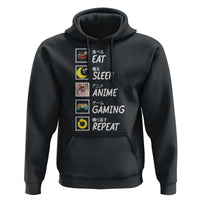 Eat Sleep Anime Gaming Repeat Hoodie Kawaii Otaku Gamer Manga Ramen Lover