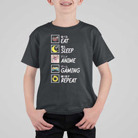 Eat Sleep Anime Gaming Repeat T Shirt For Kid Kawaii Otaku Gamer Manga Ramen Lover - Wonder Print Shop
