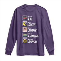Eat Sleep Anime Gaming Repeat Long Sleeve Shirt Kawaii Otaku Gamer Manga Ramen Lover
