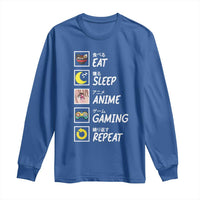 Eat Sleep Anime Gaming Repeat Long Sleeve Shirt Kawaii Otaku Gamer Manga Ramen Lover