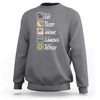 Eat Sleep Anime Gaming Repeat Sweatshirt Kawaii Otaku Gamer Manga Ramen Lover - Wonder Print Shop