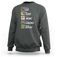 Eat Sleep Anime Gaming Repeat Sweatshirt Kawaii Otaku Gamer Manga Ramen Lover - Wonder Print Shop