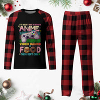 Anime Video Games Food Plaid Pajama Set Japan Kawaii Gamer Otaku Aesthetic - Wonder Print Shop