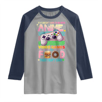 Anime Video Games Food Raglan Shirt Japan Kawaii Gamer Otaku Aesthetic