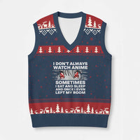 Funny Anime Lover V-Neck Knit Sweater Vest Japanese Kawaii Manga Otaku - Wonder Print Shop