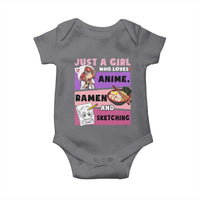 Just A Girl Who Loves Anime Ramen And Sketching Baby Onesie Cute Japan Kawaii Otaku Manga Lover
