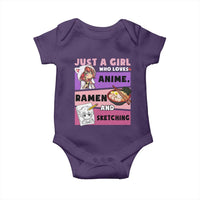 Just A Girl Who Loves Anime Ramen And Sketching Baby Onesie Cute Japan Kawaii Otaku Manga Lover
